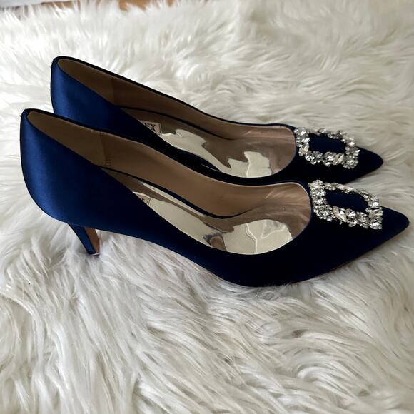 Badgley Mischka Satin Cher Pumps Sz 10 - Picture 4 of 6